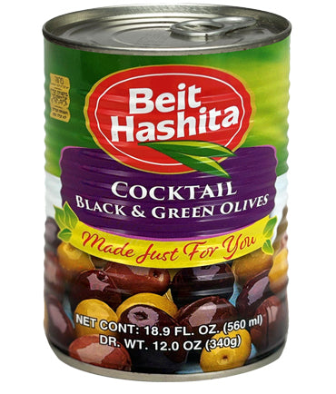 Beit Hashita Cocktail Black & Green Olives 540g