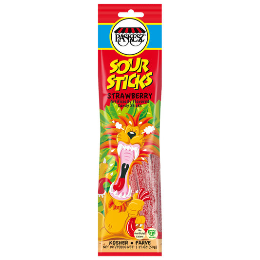 Paskesz Sour Sticks Strawberry 50g