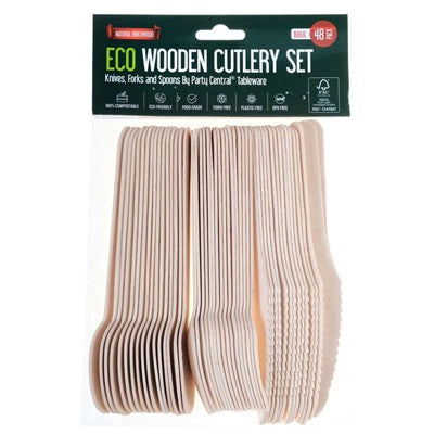 Eco Friendly Wooden Cutlery set 48pcs