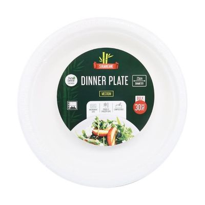 Sugarcane Round dinner Plate 23cm -30pk