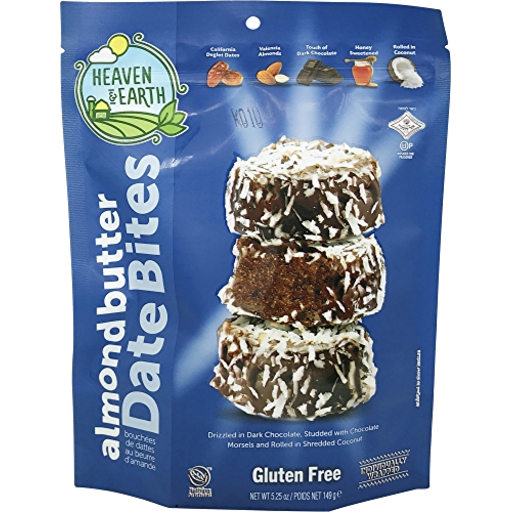 Heaven & Earth Date Bites Almond Butter Coconut Gf Klp