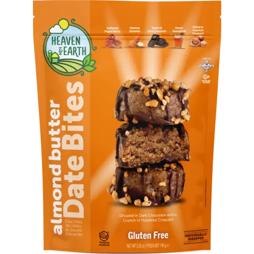 Heaven & Earth Date Bites Almond Butter H'nut Gf Klp